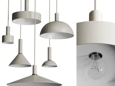 Ferm Living Collect Dome Pendant Shade Low-poly 3D model