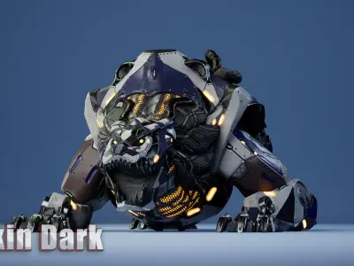 SciFi Grizzly Low-poly 3D model