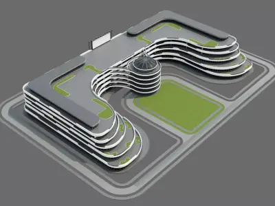 Beach Hotel ID042 3D model