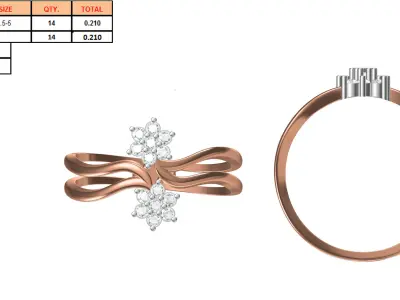 Light Weight Wedding Engagement Women Ring STL JCD Details 3D print model