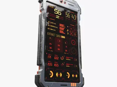 Cyber Scifi Smartphone 3D model