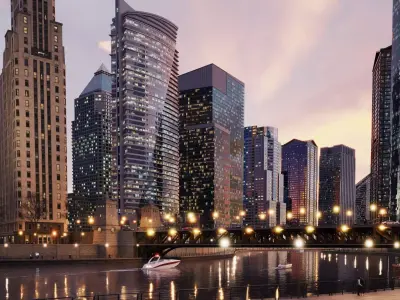 City Downtown Skyscraper 3D model Low-poly 3D model