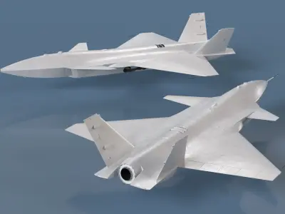 Unmanned Stealth Jet Flying White 
