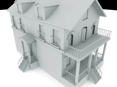 Residential house 01 Low-poly 3D model