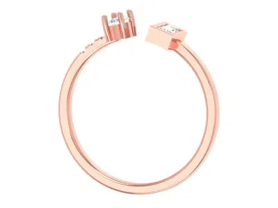 Women Light Weight Baguette Marquise stone Band Ring 3D print model