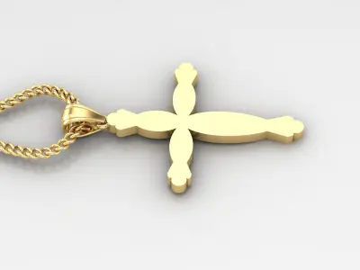 Light Gold 18K Cross Pendant 1CP081 3D print model