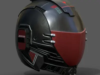 Helmet scifi fantasy space millitary cyborg armor develop  Low-poly 3D model