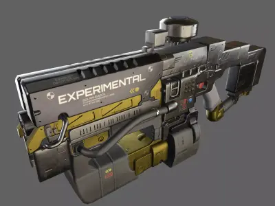 Sci-fi gun Low-poly 3D model