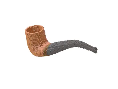 Voxel Tobacco Pipe v1 003 Low-poly 3D model