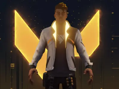 Phoenix - from Valorant - textured and rigged 3D model Low-poly 3D model