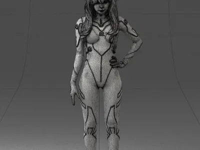 000354 Female Character in Red SciFi Suit 3dp 3D print model