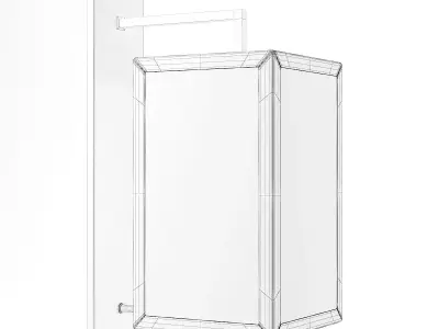 Rectangular Wall Exterior Lamp 3D Model 3D model