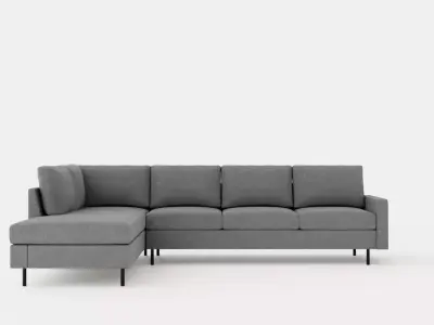 Peppe 3 Seater Sofa With Chaise Lounge Left Light Gray Low-poly 3D model