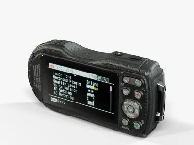 Pentax WG-3 rugged and proof digital camera Low-poly 3D model