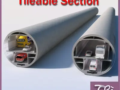 B TYPE TUNNEL SECTION DETAIL 3D model