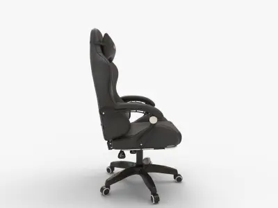 VINNYSEN Gaming Chair with Footrest and Lumbar Support Black 3D model