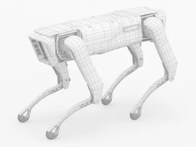 Modern Robot Dog Army Color 3D model