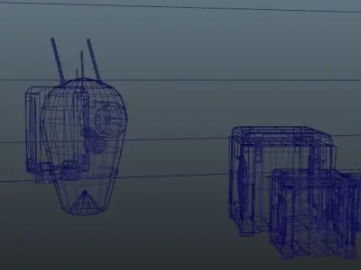 Robot mecanic assistant Low-poly 3D model