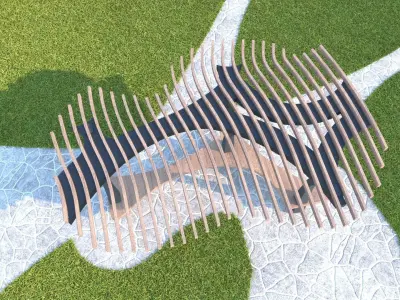 ORGANIC DESIGN PERGOLA Low-poly 3D model