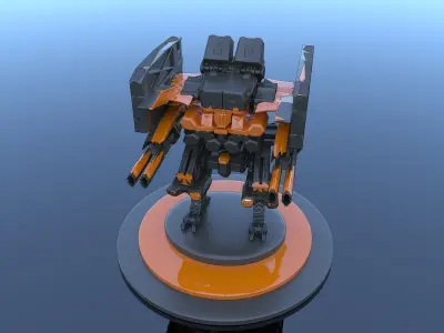 Cyborg Prototype Mecha Robot SciFi 3D model
