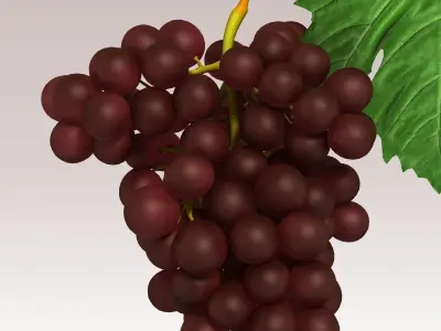 Grapes Red Low-poly 3D model