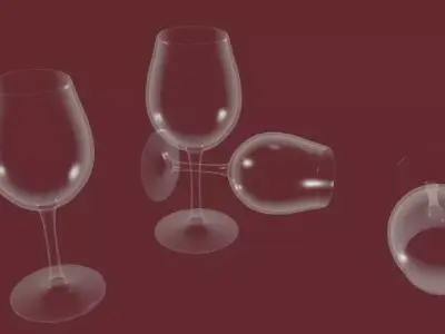 Wine Glass Low-poly 3D model