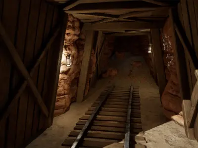 Desert Mining Props Low-poly 3D model