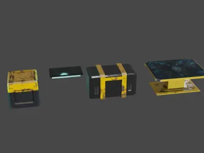 Low Poly Sci-Fi pack Low-poly 3D model