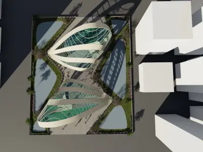 Double Curved Pavilion 3D model