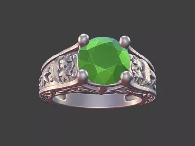 Celestial Scrollwork Ring 3D print model