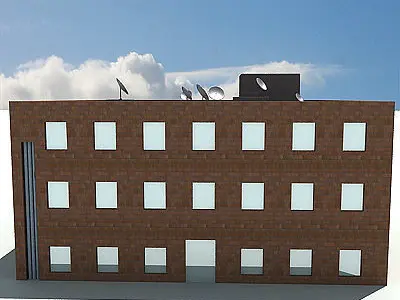 Square Brick Building 3D model