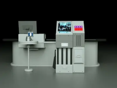 Sci fi table hard surface Low-poly 3D model