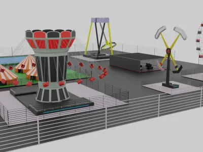 Amusement Park Low-poly 3D model