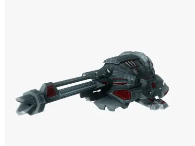 Blaster cannon 04 sci-fi low poly Low-poly 3D model