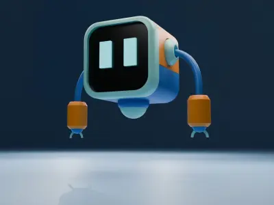 Hard Surface Stylized Robot Model for 3D Projects Low-poly 3D model