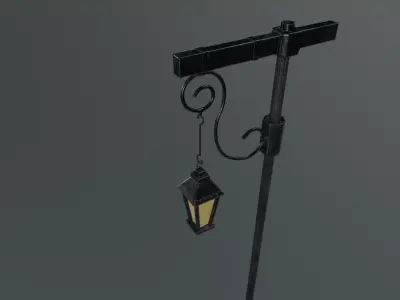 street lamp Low-poly 3D model 11