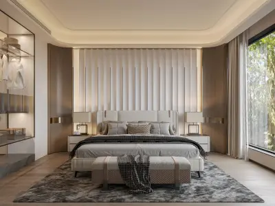 three bedrooms 3D model