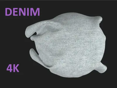 4K Photorealistic Clean Light Blue Denim  Texture