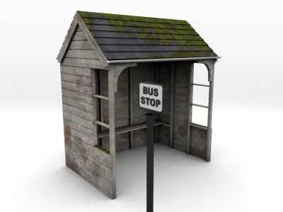 Rural Bus Shelter 3D model