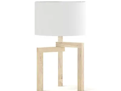 Wooden Table Lamp 3D Model 3D model