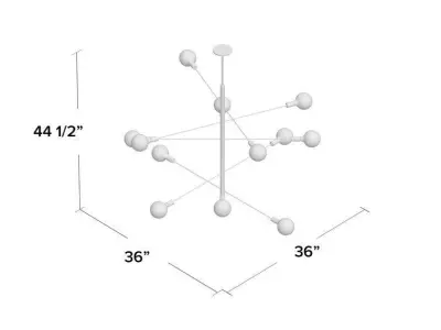 Christopher 12 - Light Sputnik Modern Linear Chandelier 3D model