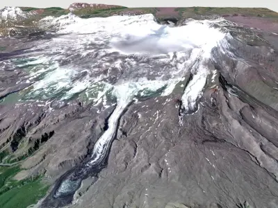 Veniaminov Volcano 3D model