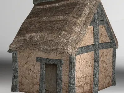 Thatched house Free low-poly 3D model