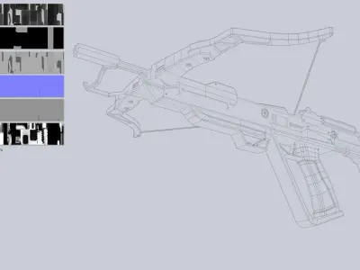 Scifi crossbow Low-poly 3D model