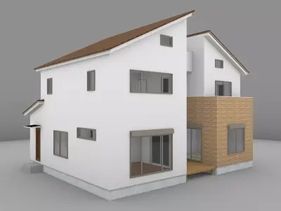 House model for background 18 Low-poly 3D model