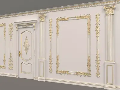 Wall Molding in Classic French style 9 3D model