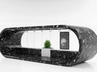 Oval busstop big 3D model