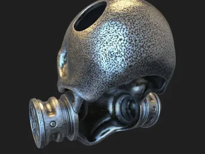 skull pendant jewelry with mask for bikers vol1 3D print model