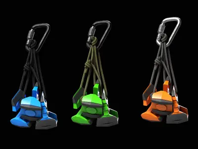 Door Stop on the Carabiner Low-poly 3D model