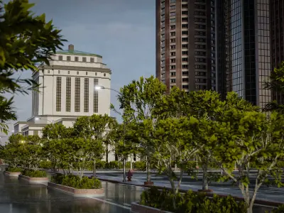 CITY SCENE SET SKYSCRAPER Low-poly 3D model